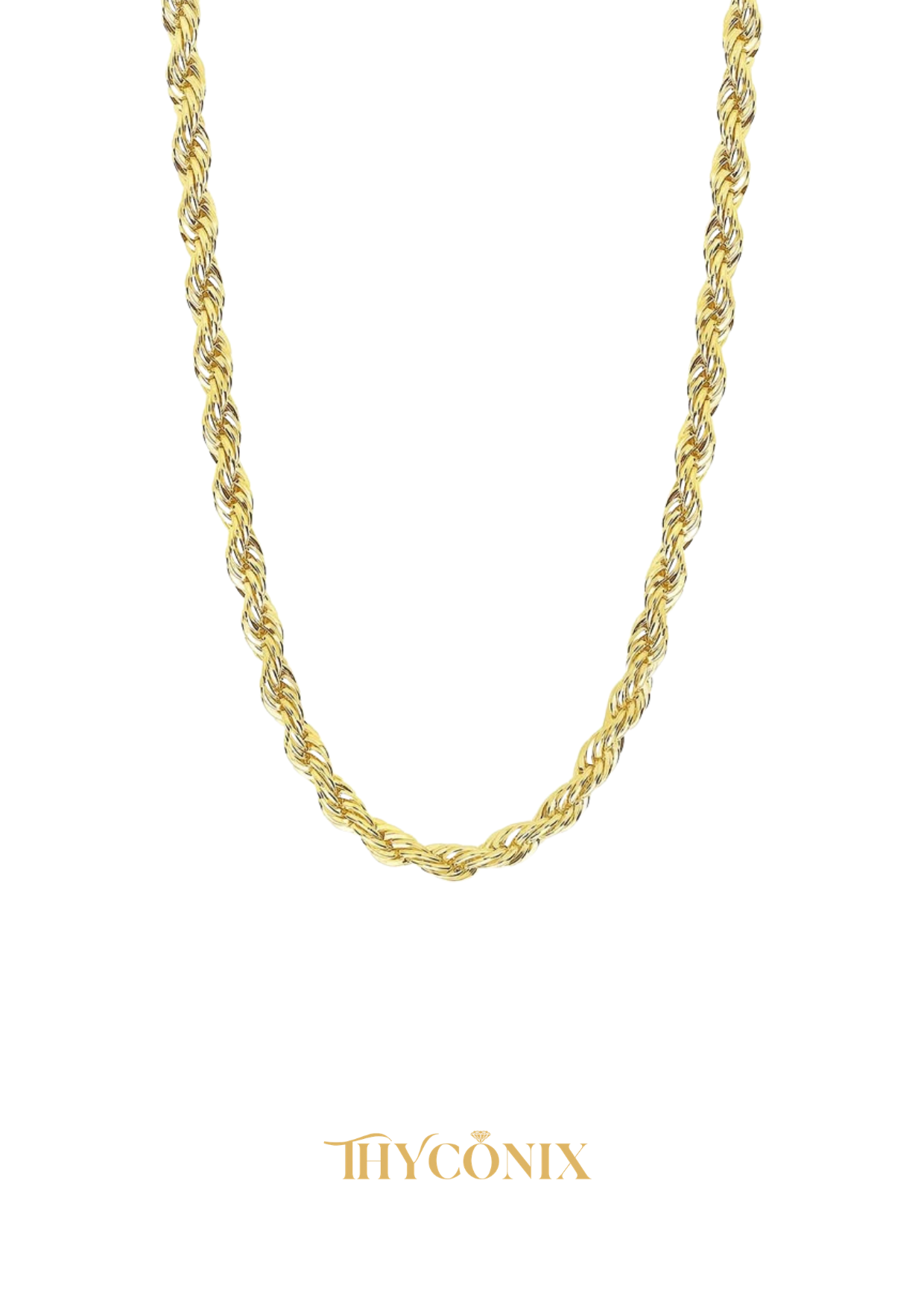 Twisted rope gold chain