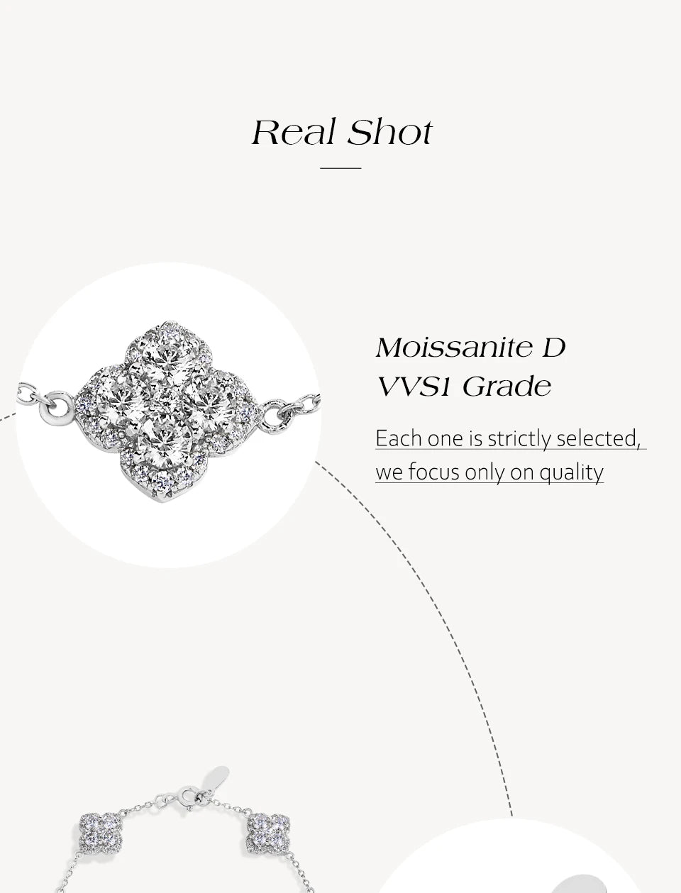 Moissanite Bracelet D VVS1 S925 Sterling Silver Gold Plated