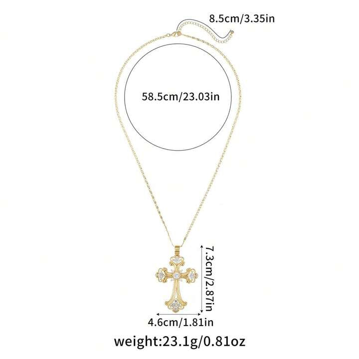 Gold allure cross necklace