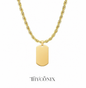 Gold twisted rope dog tag chain