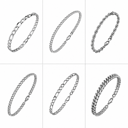 Stainless steel silver bracelets