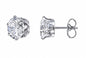 Stainless Steel Cubic Zirconia Round Stud Earrings