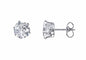 Stainless Steel Cubic Zirconia Round Stud Earrings