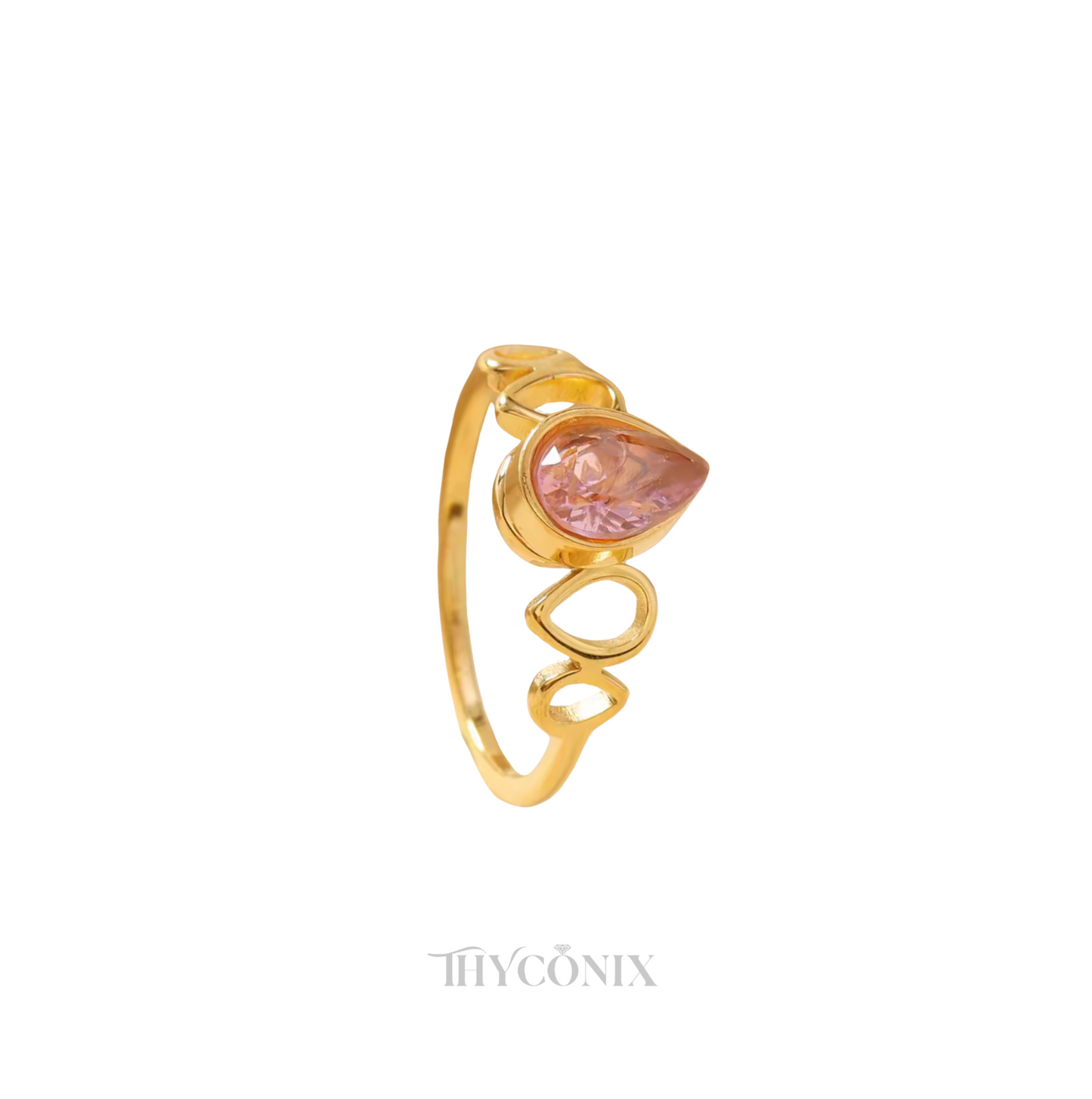 Pink Gemstone Gold-plated Rings