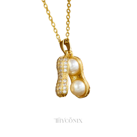 Double Pearl Peanut Necklace