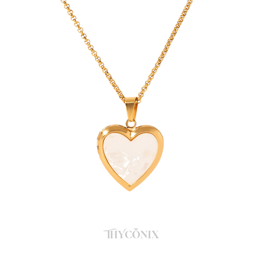 Ivory Heart Locket Necklace