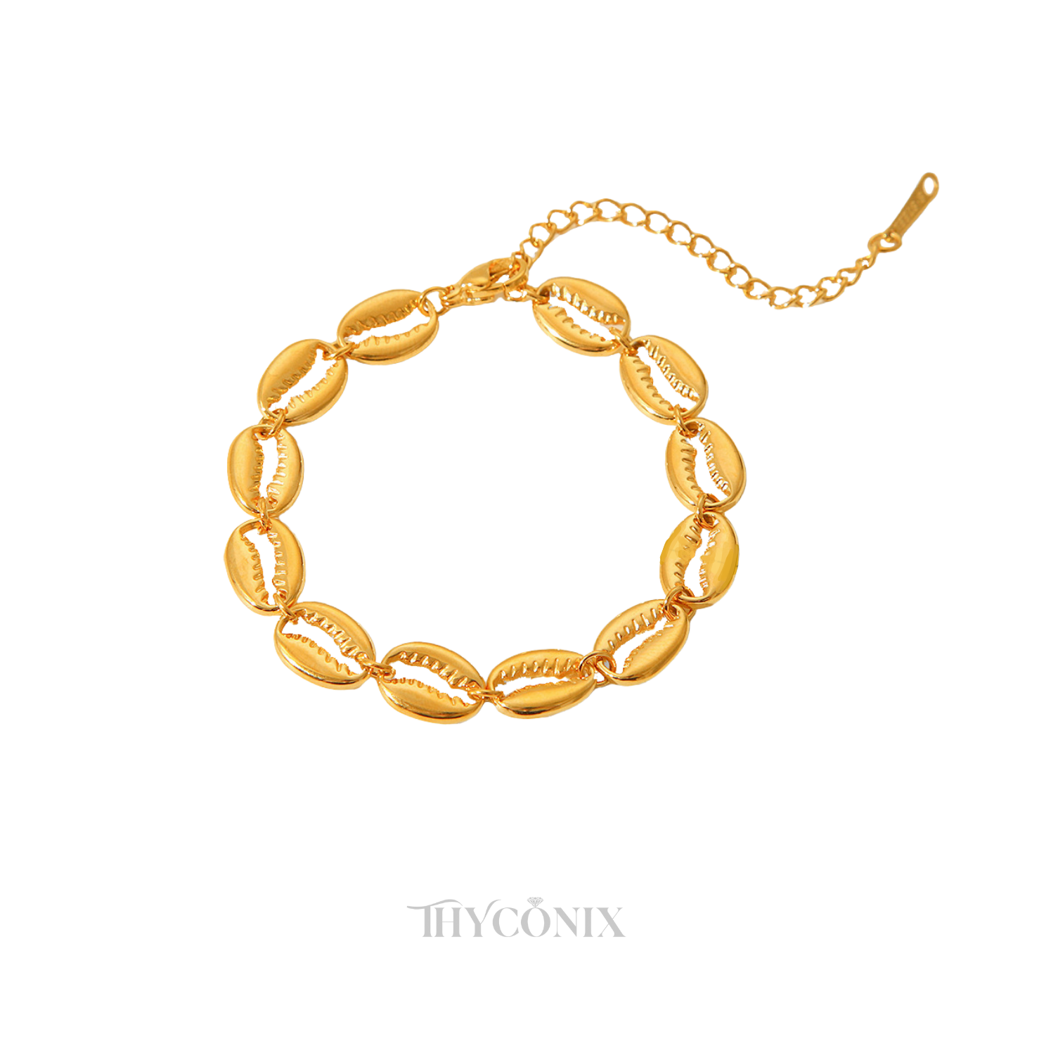 Gold Cowry Link Bracelet