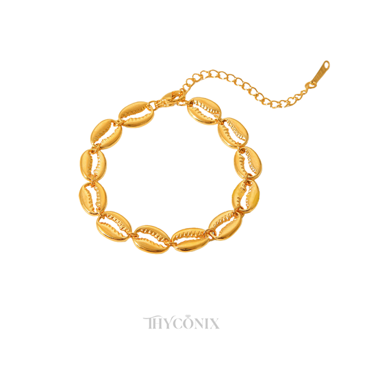 Gold Cowry Link Bracelet