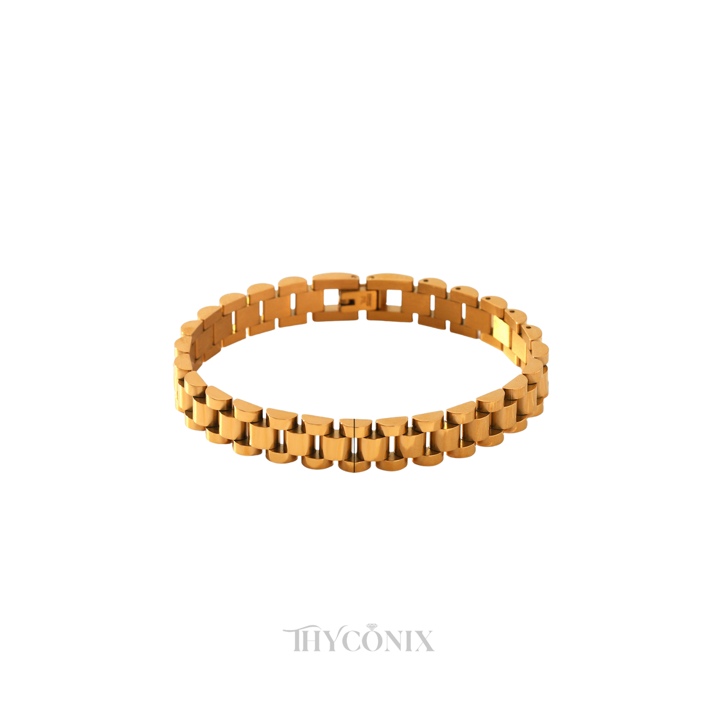 Watch Band Box Link Gold Bracelet