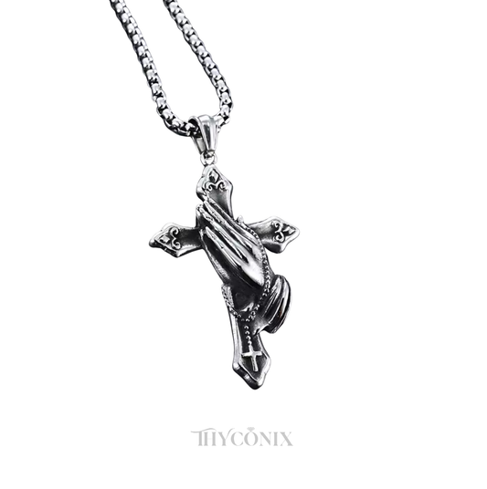 Praying Hand Cross Necklace