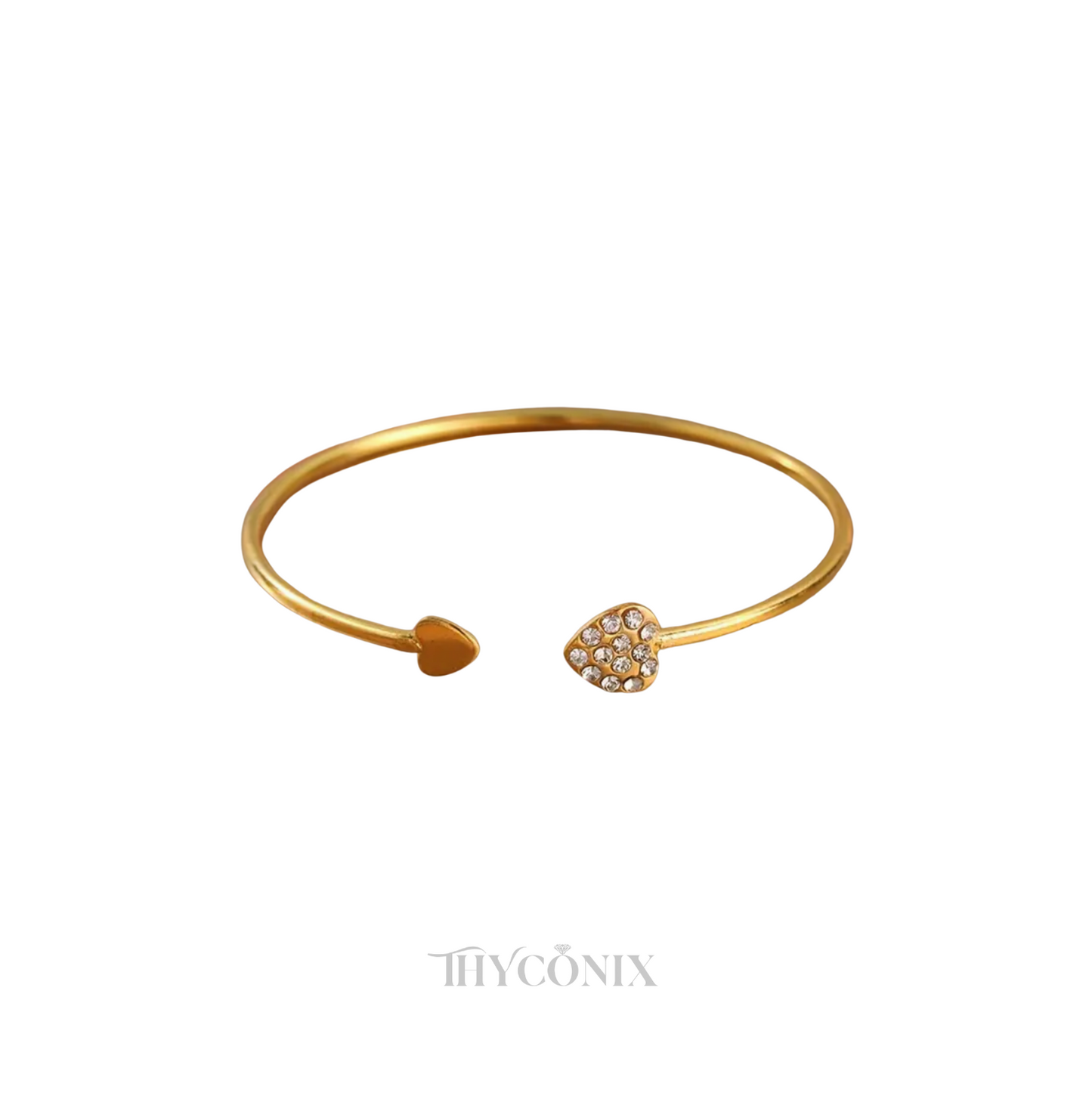 Golden Heart Sleek Bangle