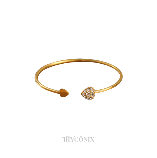 Golden Heart Sleek Bangle