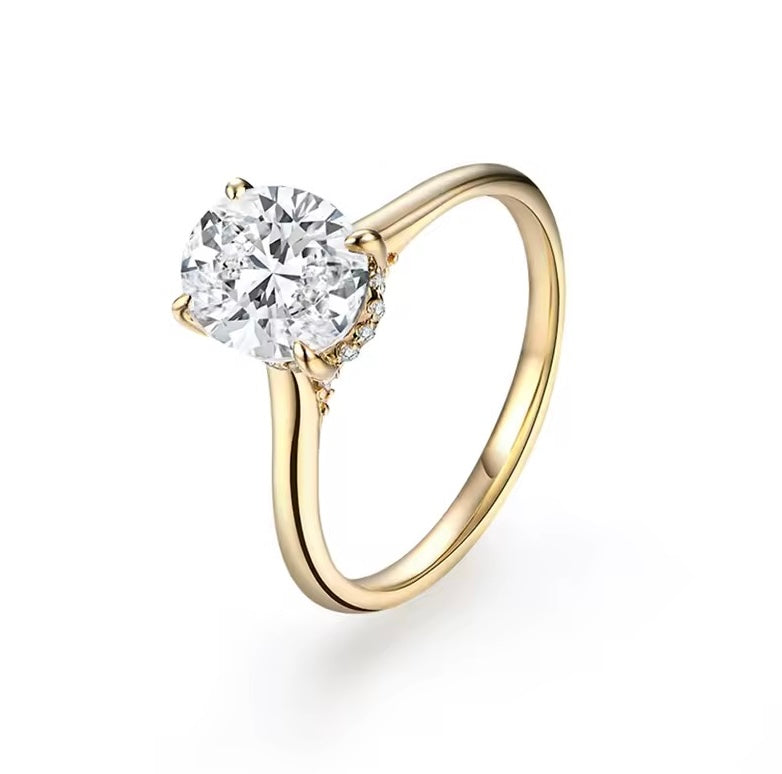 2CT D VVS1 Moissanite S925 Sterling Silver Rings