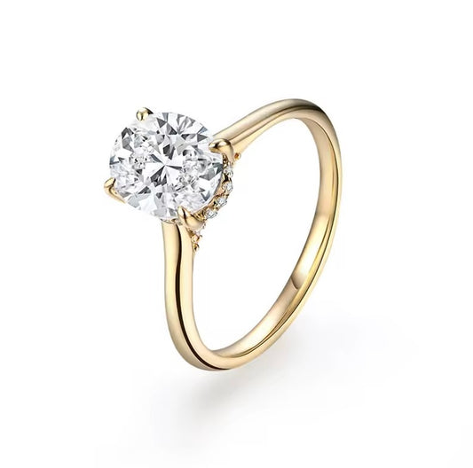 2CT D VVS1 Moissanite S925 Sterling Silver Rings