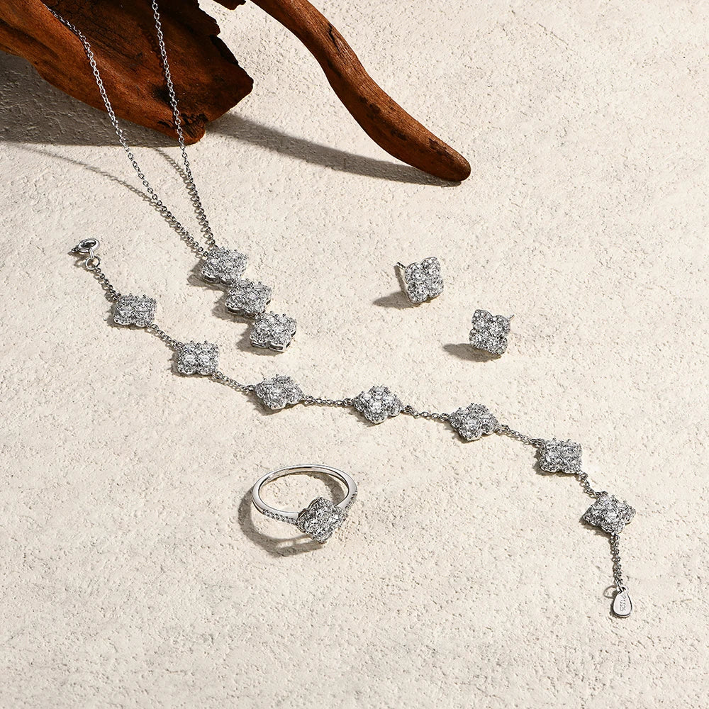 Moissanite Jewelry Set D VVS1 S925 Sterling Silver