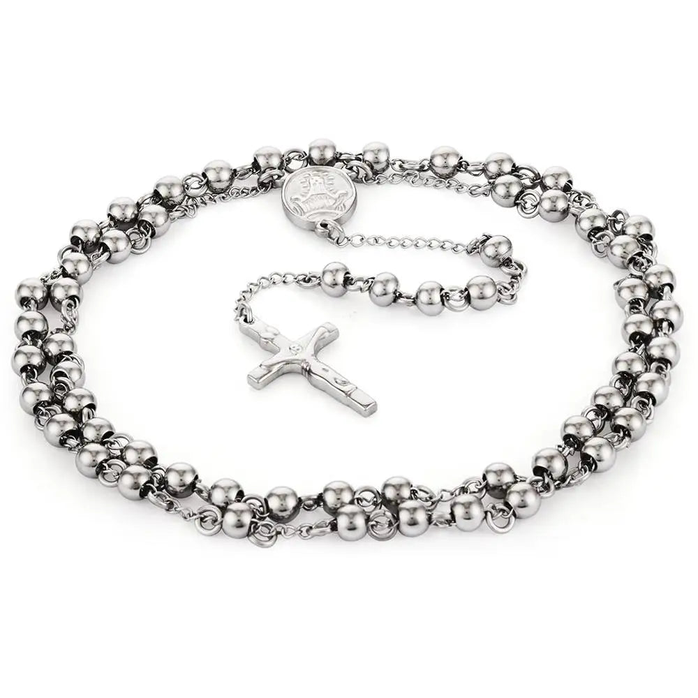Stainless Steel Rosary Necklace