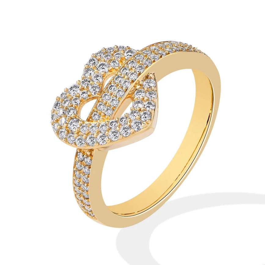 DVVS1 18K Gold Plated Heart Shape Moissanite Ring 925 Sterling Silver