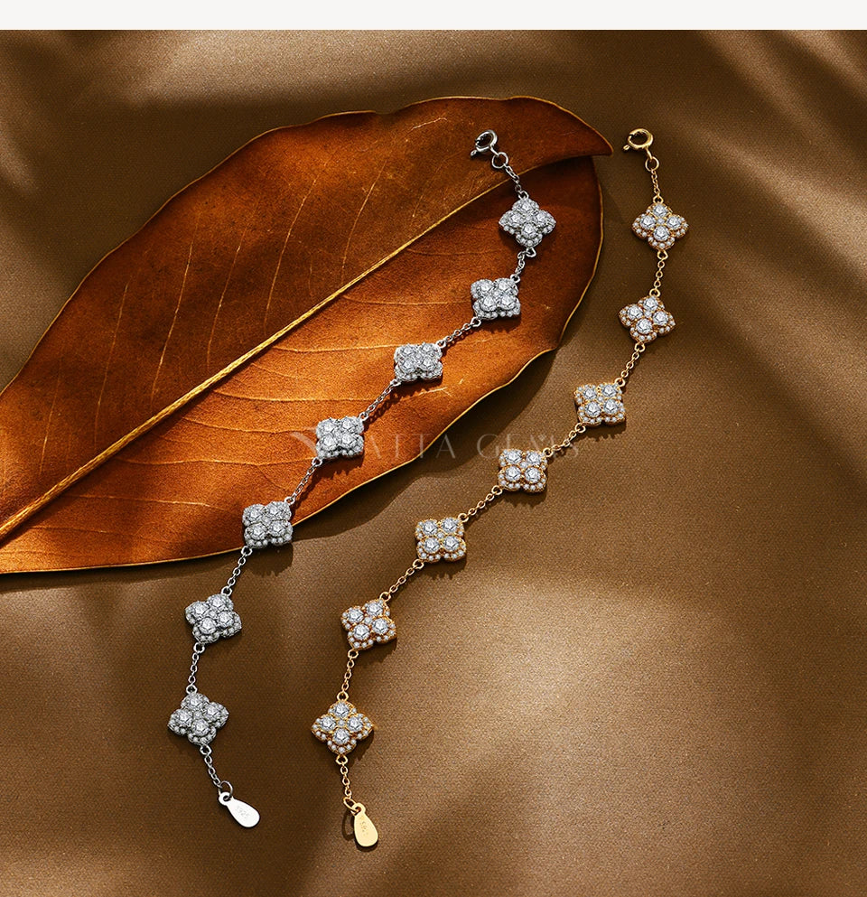 Moissanite Bracelet D VVS1 S925 Sterling Silver Gold Plated