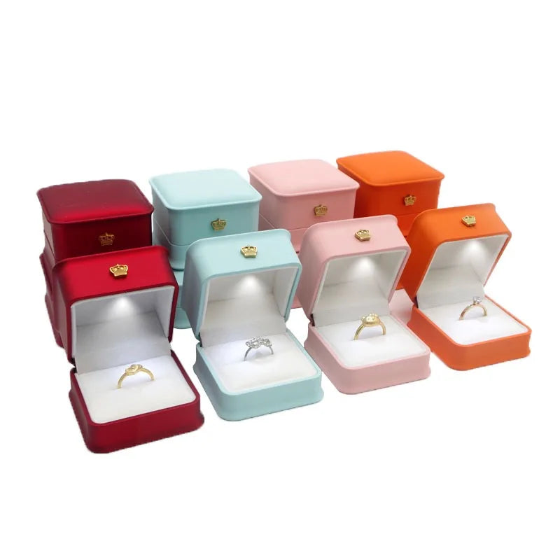 LED Jewelry Storage Display Ring Box