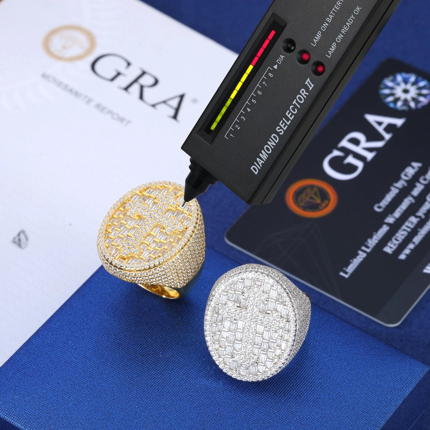 Moissanite Diamond Cross Ring