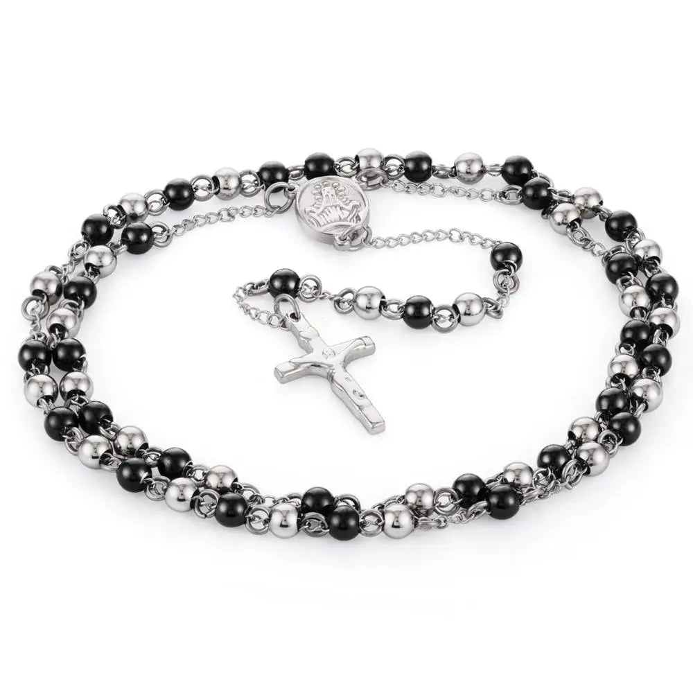 Stainless Steel Rosary Necklace
