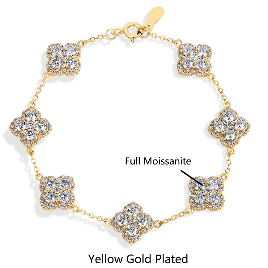 Moissanite Bracelet D VVS1 S925 Sterling Silver Gold Plated