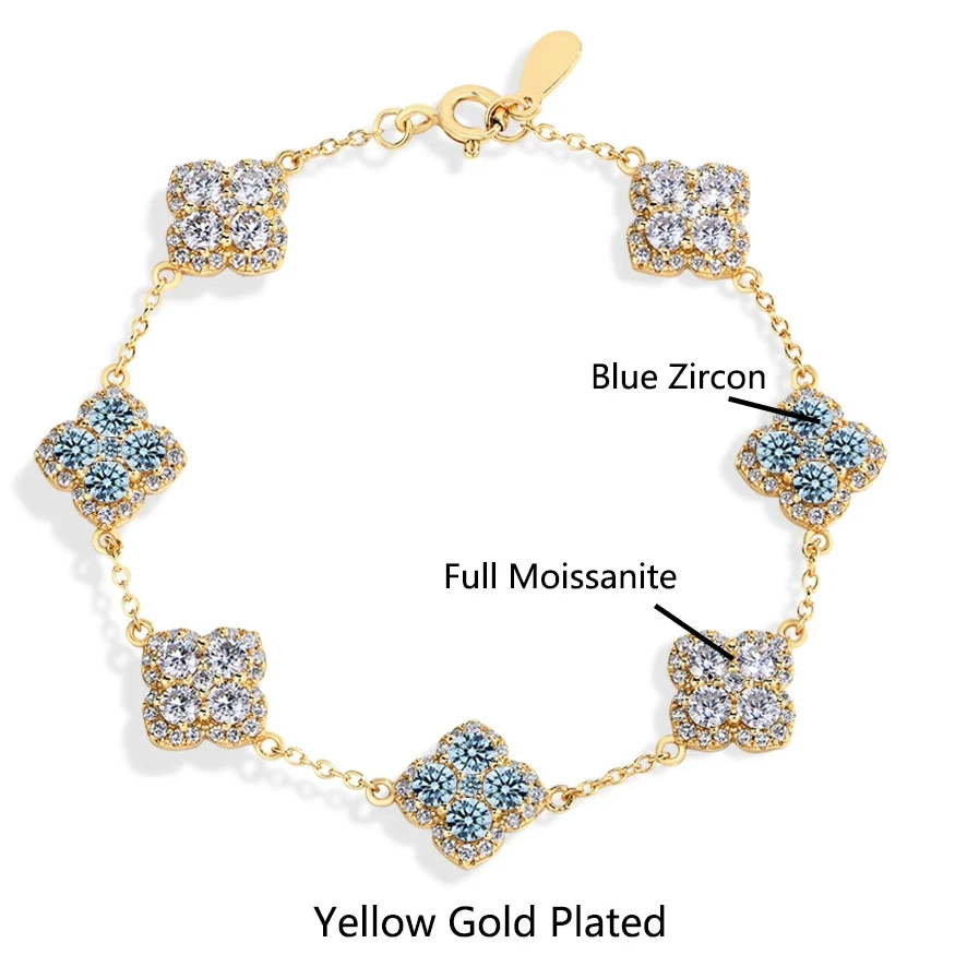 Moissanite Bracelet D VVS1 S925 Sterling Silver Gold Plated