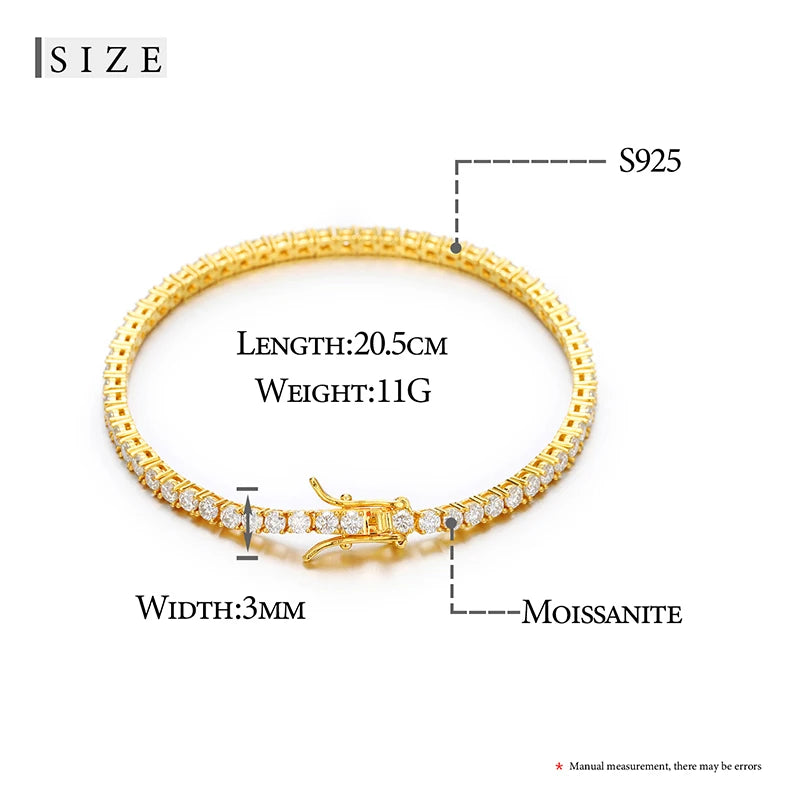 S925 D VVS Moissanite Tennis Bracelet