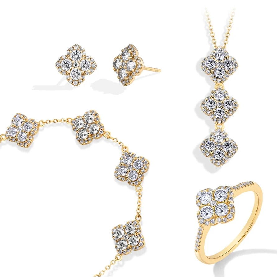 Moissanite Jewelry Set D VVS1 S925 Sterling Silver