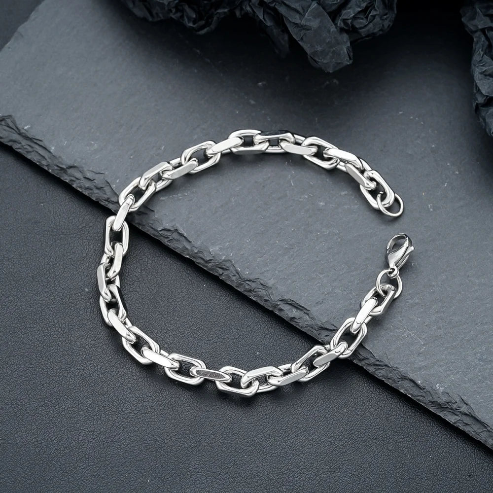 Stainless Steel Cuban Mariner Chain Bracelet