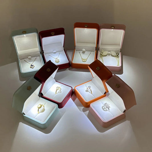 LED Jewelry Storage Display Ring Box